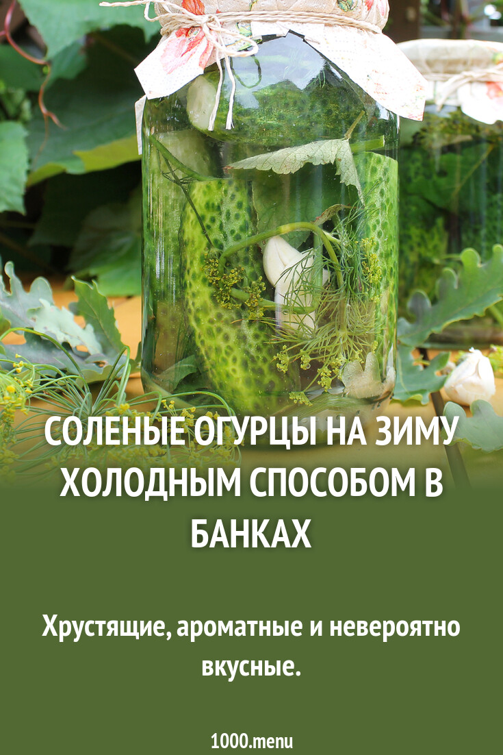 Соленые огурцы на зиму холодным способом в банках