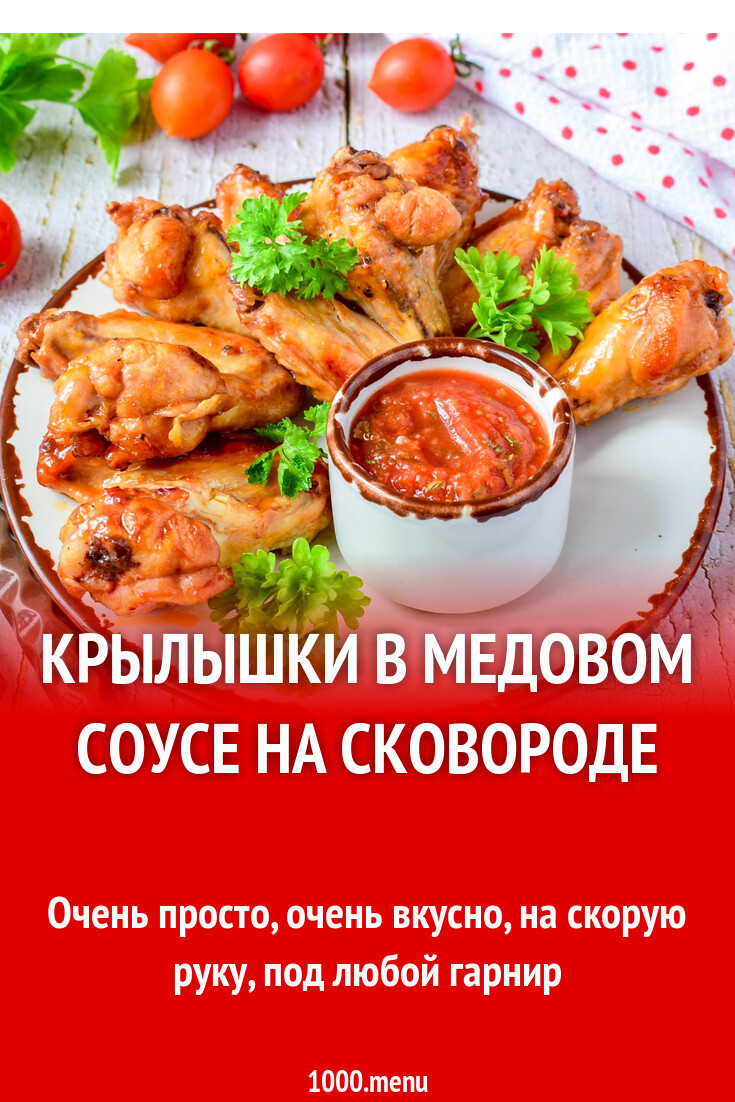 Крылышки в медовом соусе на сковороде
